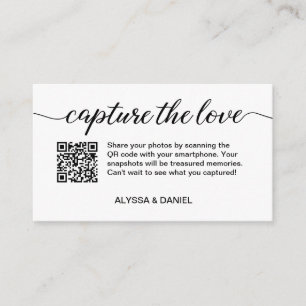 Moderne bruiloft Leg de liefde vast QR-code Informatiekaartje
