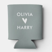 Moderne bruiloft liefde hart Koelbox | Sage Green Blikjeskoeler (Achterkant)