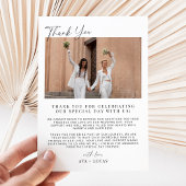 Moderne bruiloft magnetische foto dank u kaart