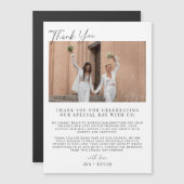 Moderne bruiloft magnetische foto dank u kaart (Voorkant / Achterkant)