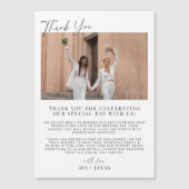 Moderne bruiloft magnetische foto dank u kaart (Voorkant)