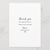 Moderne bruiloft menu Eenvoudig handschrift (Achterkant)