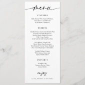 Moderne bruiloft Menu Fun Casual handschrift (Voorkant)