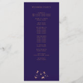 Moderne bruiloft met koperen en blauwe florale ten programma (Achterkant)