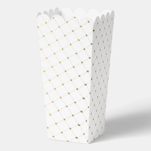 Moderne bruiloft met wit en goudvet bedankdoosjes (Achterkant)