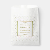 Moderne bruiloft met wit en goudvet bedankzakje (Voorkant)