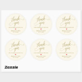 Moderne bruiloft minimalistische dank u geschenken ronde sticker (Vel)