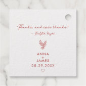 Moderne bruiloft minimalistische elegante Romeo en Bedankjes Labels (Achterkant)