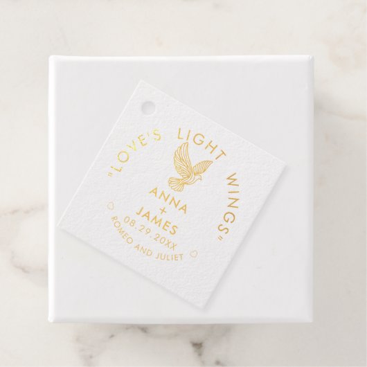 Moderne bruiloft minimalistische elegante Romeo en Bedankjes Labels (Met doos)