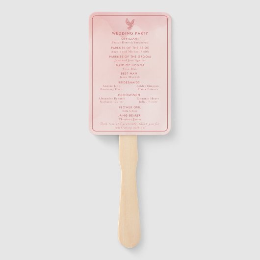 Moderne bruiloft minimalistische elegante Romeo en Handwaaier (Achterkant)