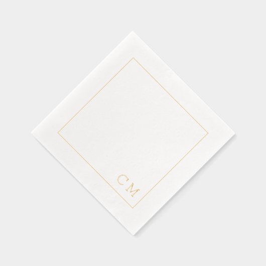 Moderne bruiloft Monogram Aangepaste Initialen Folie Servetten (Rechts)