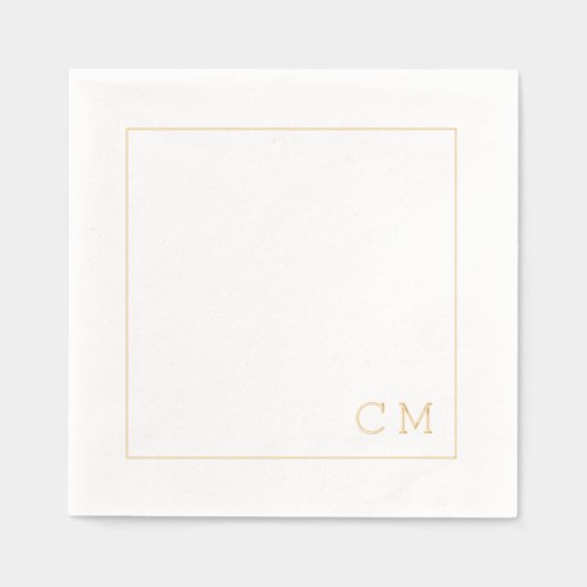 Moderne bruiloft Monogram Aangepaste Initialen Folie Servetten (Voorkant)