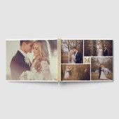Moderne bruiloft monogram Gold 4 Foto Collage Gastenboek (Volledig)