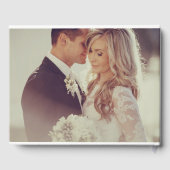 Moderne bruiloft monogram Gold 4 Foto Collage Gastenboek (Achterkant)