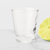 Moderne bruiloft Monogram legant Bridesmaid Shot Glas (Links)