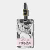 Moderne bruiloft Mr & Mrs Custom Photo Bagagelabel (Voorkant verticaal)