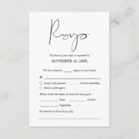 Moderne bruiloft nodigt RSVP-gesloten Kaart uit
