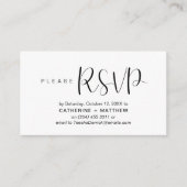 Moderne bruiloft nodigt RSVP-herinnering uit Informatiekaartje (Voorkant)