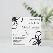 Moderne bruiloft nodigt u uit - zwart en wit met b kaart (Staand voorkant)