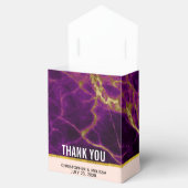 Moderne bruiloft Paars en gouden Abstracte marmer Bedankdoosjes (Geopend)