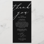Moderne bruiloft plaats instelling Dank u Diner Ka Programma (Voorkant)