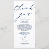Moderne bruiloft plaats instelling Dank u Diner Ka Programma (Voorkant)