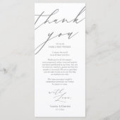 Moderne bruiloft plaats instelling Dank u Diner Ka Programma (Voorkant)