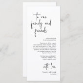 Moderne bruiloft Plaats Instelling Diner Bedankt v Programma (Voorkant / Achterkant)