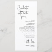 Moderne bruiloft Plaats Instelling Diner Bedankt v Programma (Voorkant)