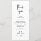 Moderne bruiloft Plaats Instelling Diner Bedankt v Programma (Voorkant)