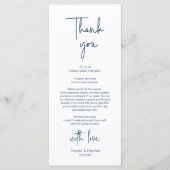 Moderne bruiloft Plaats Instelling Diner Bedankt v Programma (Voorkant)