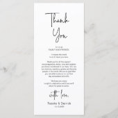Moderne bruiloft Plaats Instelling Diner Bedankt v Programma (Voorkant)