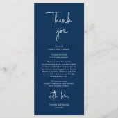 Moderne bruiloft Plaats Instelling Diner Bedankt v Programma (Voorkant)