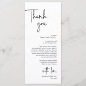 Moderne bruiloft Plaats Instelling Diner Bedankt v Programma (Voorkant)