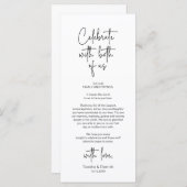 Moderne bruiloft Plaats Instelling Diner Bedankt v Programma (Voorkant / Achterkant)