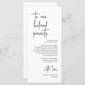 Moderne bruiloft Plaats Instelling Diner Bedankt v Programma (Voorkant / Achterkant)