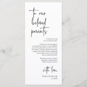 Moderne bruiloft Plaats Instelling Diner Bedankt v Programma (Voorkant)