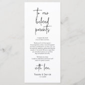 Moderne bruiloft Plaats Instelling Diner Bedankt v Programma (Voorkant)