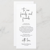 Moderne bruiloft Plaats Instelling Diner Bedankt v Programma (Voorkant / Achterkant)