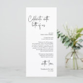 Moderne bruiloft Plaats Instelling Diner Bedankt v Programma (Staand voorkant)