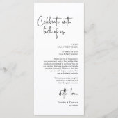 Moderne bruiloft Plaats Instelling Diner Bedankt v Programma (Voorkant)