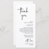 Moderne bruiloft Plaats Instelling Diner Bedankt v Programma (Voorkant / Achterkant)