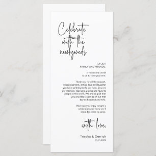 Moderne bruiloft Plaats Instelling Diner Bedankt v Programma