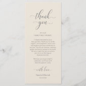 Moderne bruiloft Plaats instelling Hartelijk dank Programma (Voorkant)