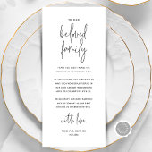 Moderne bruiloft Plaats instelling Hartelijk dank Programma