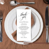 Moderne bruiloft Plaats instelling Hartelijk dank Programma