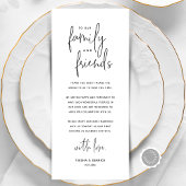 Moderne bruiloft Plaats instelling Hartelijk dank Programma