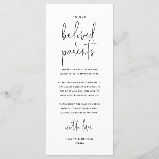 Moderne bruiloft Plaats instelling Hartelijk dank Programma (Voorkant)