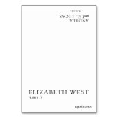 Moderne bruiloft plaats kaart (Voorkant)