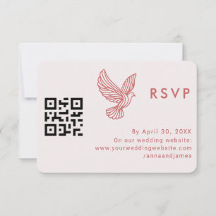 Moderne bruiloft QR-code Minimalistisch Elegant Qu RSVP Kaartje